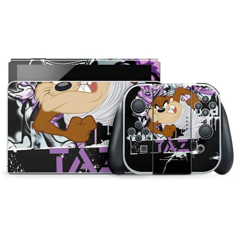 Looney Tunes Splatter Paint Tasmanian Devil Nintendo Skins